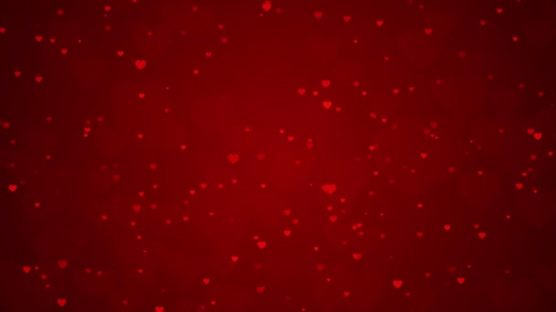 バレンタインデー 赤い心臓の背景 心からの愛のフレーム 結婚記念日 ロマンチックな感情 ソーシャルメディア ポップアップのためのボケの国境デコレーション — ストック動画