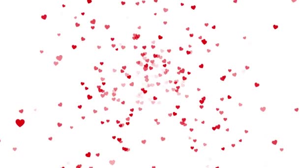 Coeurs Volants Particules Saint Valentin Coeurs Animation Rouges Roses Saluant — Video