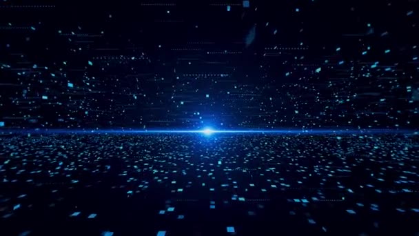 Ψηφιακό Μπλε Τοπίο Κύμα Σωματιδίων Επικοινωνία Συνδέσεις Των Κοινωνικών Δικτύων — Αρχείο Βίντεο