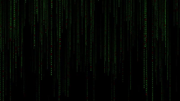 矩阵雨的数字Hex代码 计算机产生的抽象技术概念 科幻小说的效果象征着晦涩难懂的技术计算机源代码 人工智能接管 方案编制 — 图库视频影像