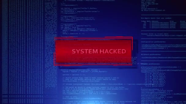 System Hacking Alert Detected Device Infected Computer Animation Pixel Flicker — Stock Video
