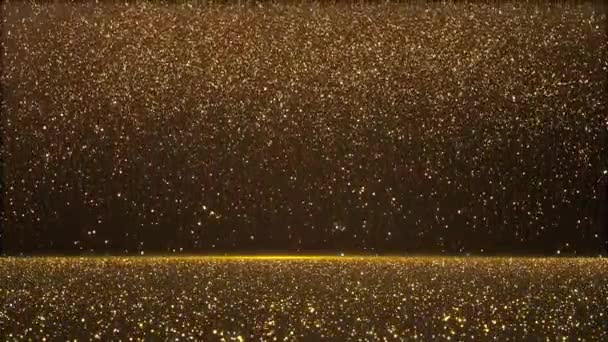 Award Party Stage Golden Stage Glitter Animation Звезды Светящиеся Частицы — стоковое видео