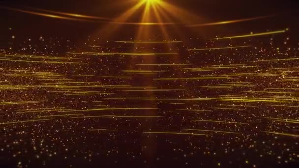 Gold Stage Glitter Glamour Luxury Awards Show Glow Shining Ceremony — Stockvideo