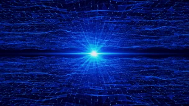 Футуристична Абстрактна Технологія Кіберпростору Фону Багато Матричних Цифрових Ліній Передачі — стокове відео