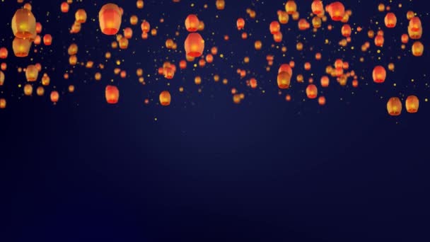 Lanternas Flutuantes Sky São Lançados Durante Véspera Ano Novo Yee — Vídeo de Stock