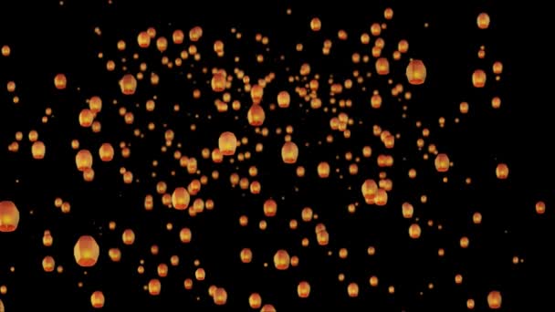 Ουράνια Πλωτά Φανάρια Εκτοξεύονται Στον Αέρα Την Παραμονή Της Πρωτοχρονιάς — Αρχείο Βίντεο