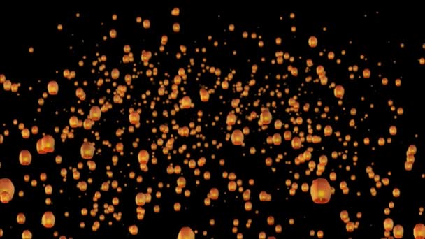 Pozadí Luceren Diwali Festival Plovoucí Lampy Indický Papírový Létající Lucerna — Stock video