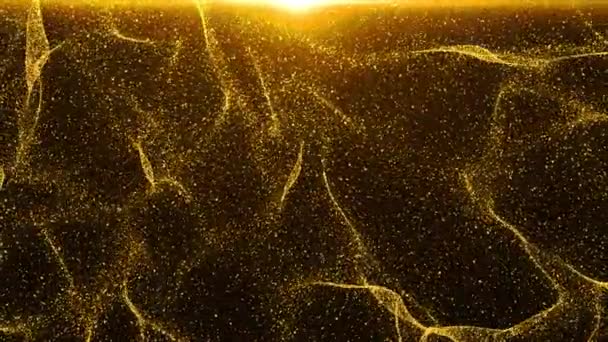 Abstract Estrela Chuva Ouro Poeira Espumante Luxo Levantando New Motion — Vídeo de Stock