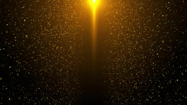 Golden Sparkling Luxe Bokeh Particules Soulevant Brillant Plancher Doré Particules — Video