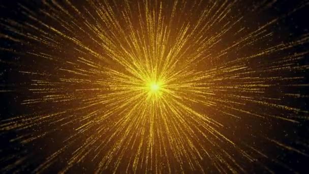 Абстрактный Звездный Дождь Золотая Пыль Сверкающий Роскошь Поднимая Новое Движение — стоковое видео
