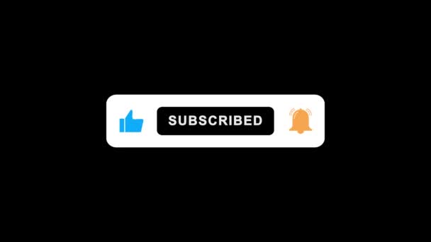 Subscribe Bell Notification Reminder Button Animation Youtube Subscribe Button Bell — Stock Video