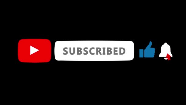 Ratón Hacer Clic Botón Suscripción Notificación Campana Youtube Intro Suscribirse — Vídeos de Stock