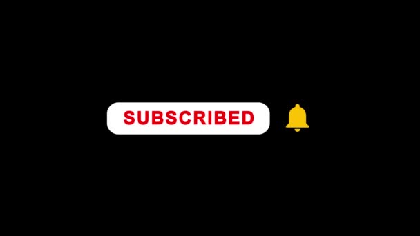 Mouse Clicking Subscribe Button Bell Notification Youtube Intro Subscribe Notification — Stock Video