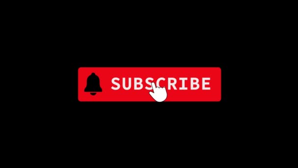 Musen Klickar Prenumerera Knapp Och Bell Anmälan Youtube Introduktion Prenumeration — Stockvideo