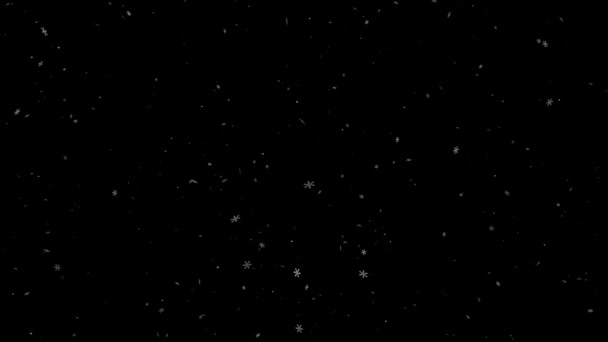 Streszczenie Zimy Cząstki Płatkami Śniegu Świąteczne Animowane Święta Tło Biały — Wideo stockowe