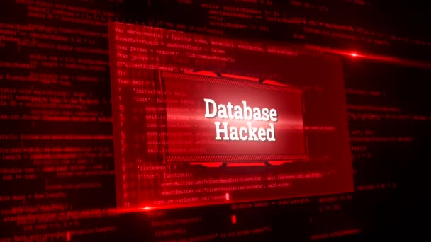 온라인 데이터 Hacked 네트워크 Ddos 사이버 디지털 바이너리 프로그래밍 코드에 — 비디오