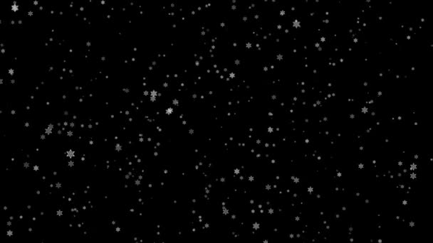 Decoración Navideña Brillante Fondo Copos Nieve Cayendo Copos Nieve Blancos — Vídeo de stock