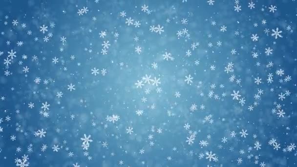 Zima Śnieżynka Śnieg Świecące Cząstki Srebra Shimmering Błyszczące Cząstki Bokeh — Wideo stockowe