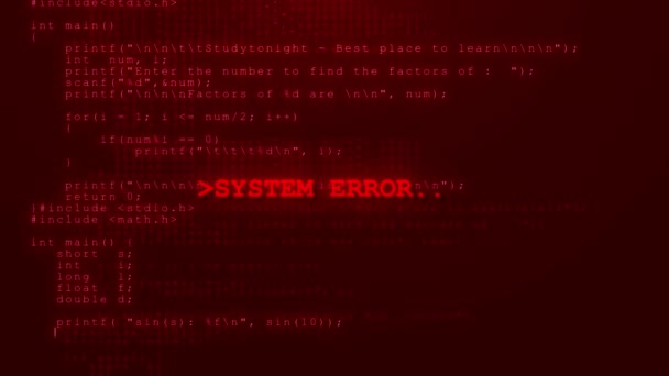 Cyber Crime Hacking Ataque Sistema Hackeado Rede Computadores Alerta Vulnerabilidade — Vídeo de Stock