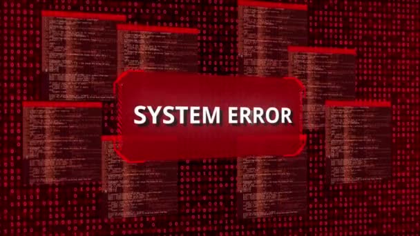 Perigo Atenção Fundo Glitched Vírus Computador Sistema Hackeado Sinal Erro — Vídeo de Stock