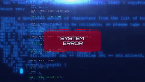 Προσοχή Κίνδυνος Προβληματισμού Φόντο Ιός Υπολογιστή Σφάλμα Συστήματος Hacked Κακόβουλο — Αρχείο Βίντεο