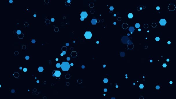 Digitális Részecskék Kék Kék Izzó Pontok Big Data Kibertér Technológiai — Stock videók