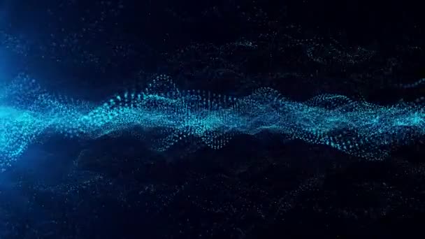 Technologie Digitální Vlnové Pozadí Koncepce Pohybující Tečky Textury Částic Cyber — Stock video