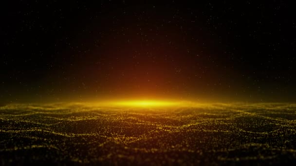 Scherp Ontwerp Gouden Podium Glitter Ceremonie Animatie Sterren Deeltjes Luxe — Stockvideo
