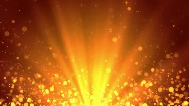 Фон Золотого Света Частиц Растет Волновая Стадия Анимации Церемония Награждения — стоковое видео