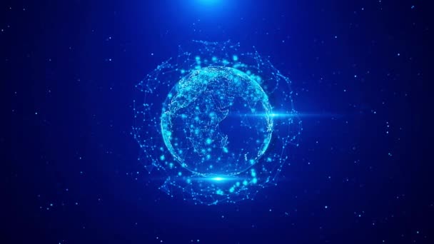 Iot Teknolojisini Hesaplayan Küresel Şifrelenmiş Siber Güvenlik Ağı Veri Siber — Stok video