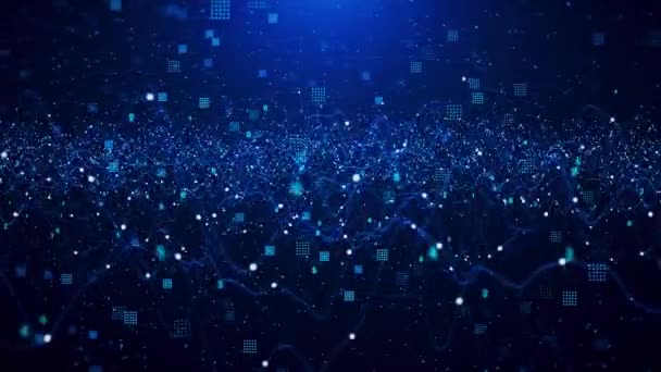 Digital Technology Metaverse Blauen Hintergrund Cyber Informationen Geschwindigkeit Verbinden Kommunikation — Stockvideo