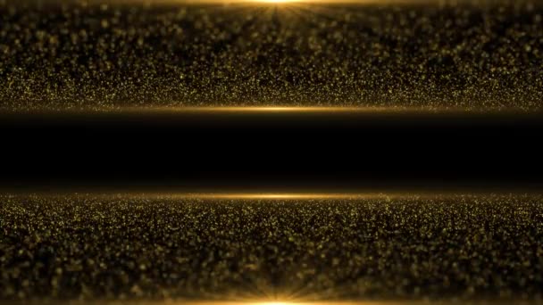 Сцена Свет Золотистый Блестки Огни Частицы Элегантный Золотистый Светящийся Эффект — стоковое видео