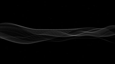 Soyut Dalga Parçacık Teknolojisi Büyük Veri Arkaplan Tasarımı. Dalga hareket eden noktalar akış parçacıkları, yüksek teknoloji ve büyük veri arkaplan tasarımı. Modern yüksek teknoloji, bilim. Dijital teknoloji, derin öğrenme