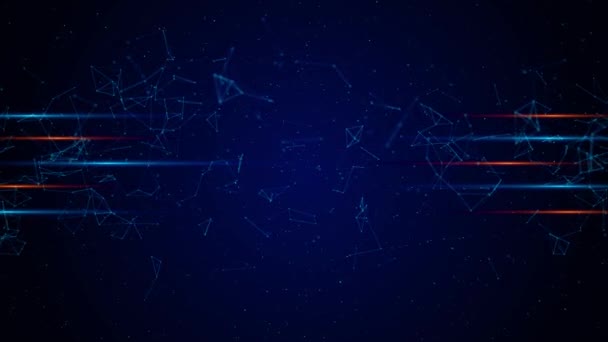 Cyberespace Numérique Particules Données Réseau Connexions Concept Contexte Technologique Points — Video