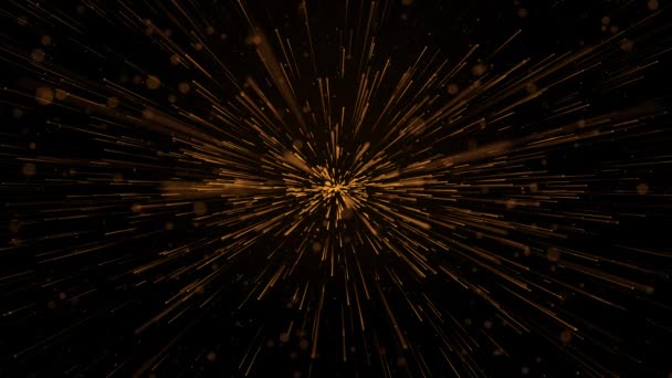 Сцена Свет Золотистый Блестки Огни Частицы Элегантный Золотистый Светящийся Эффект — стоковое видео