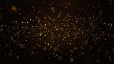 Altın konfeti yağmuru sahne kazanma olayına ışık tutuyor, soyut parçacık parıltısı lüks stil prim tasarımı. Fotokopi alanı ödül töreni, jübile, yeni yıl partisi ürün sunumları