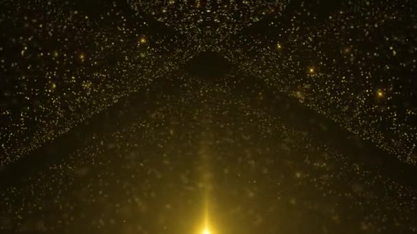 Golden Night Falling Curtain Royal Glitter Light Riconoscimenti Graphics Background — Video Stock
