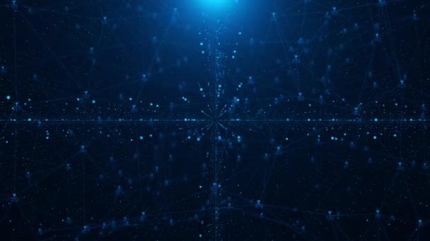 Wave Dots Weven Lijnen Achtergrond Netwerkverbindingsstructuur Cyberbeveiliging Van Big Data — Stockvideo