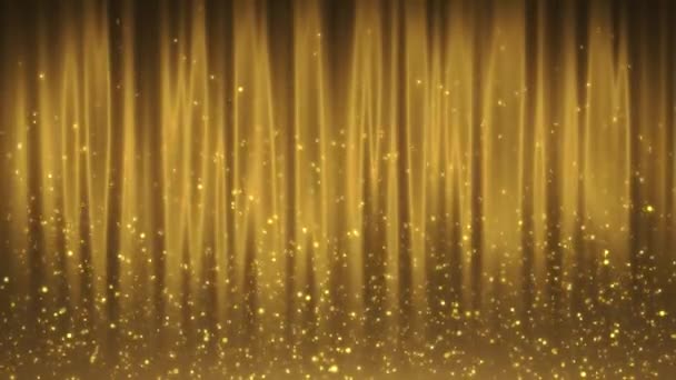 Золотой Занавес Титульный Фон Керамики Приглашения Рождественской Анимировки Роскошных Полотен — стоковое видео