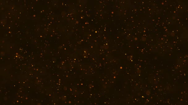 Partículas Brillante Oscuro Fondo Copia Espacio Navidad Confeti Lujo Oro — Vídeo de stock