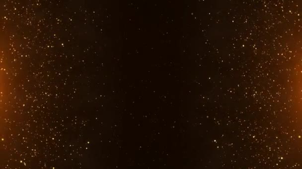 Частицы Блеск Темный Фон Копировать Пространство Рождественские Конфетти Роскошные Золотые — стоковое видео