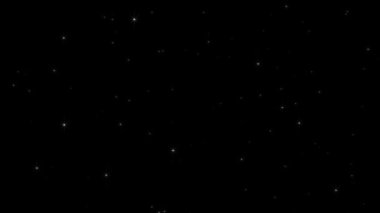 Altın renkli parçacıkların tozu yere düşüyor altın rengi bokeh, parlak flaşlar arka plan, parti sosyal etkinlikleri doğum günü etkinlikleri, neşeli havai fişekler yeni yıl 2024. 4K 3D.