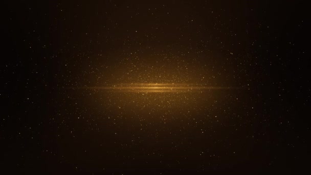Świąteczne Światło Fale Musujące Cząstki Złote Linie Świetlne Świąteczne Złote — Wideo stockowe