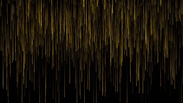 Partículas Ouro Abstrato Onda Linha Trilha Fundo Brilhando Flutuante Poeira — Vídeo de Stock