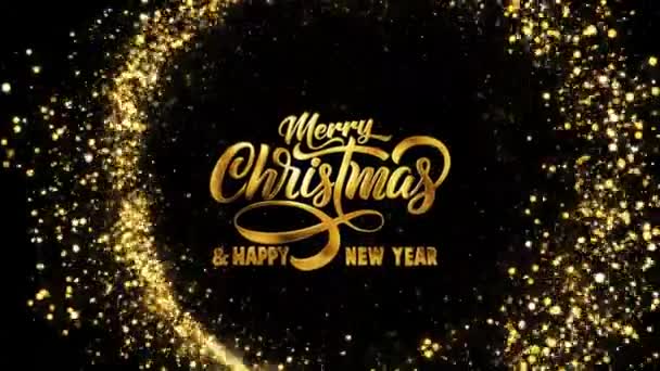 Feliz Natal Feliz Ano Novo 2024 Lettering Convite Cartão Com — Vídeo de Stock
