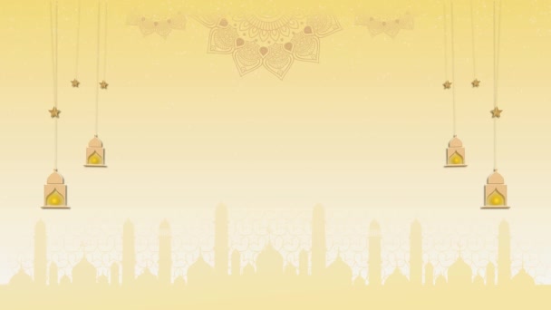 Ramadan Kareem Iszlám Moque Dekoráció Üdvözlőlap Naptár Szórólap Eid Mubarak — Stock videók