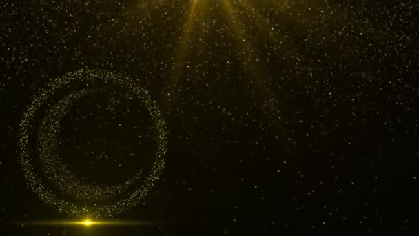 Süslü Arap Feneri Gece Parlayan Altın Bokeh Işıkları Kutlama Kartı — Stok video