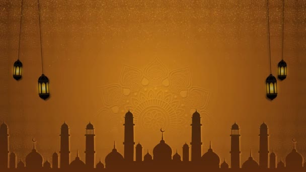 Muszlim Díszítő Iszlám Üdvözlés Eid Mubarak Kártyák Muszlim Ünnepek Eid — Stock videók