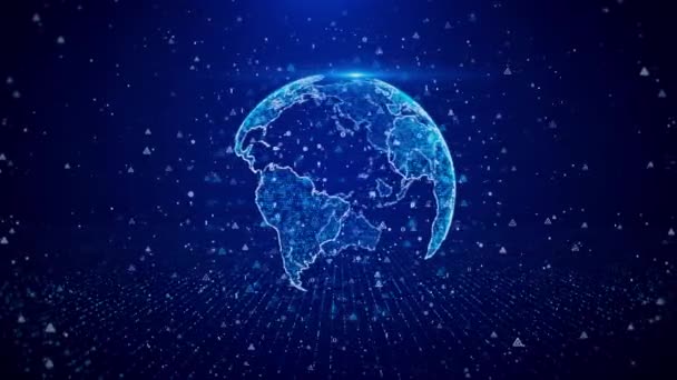 Mapa Mundo Conceito Comunicação Global Tecnologia Digital Fundo Negócios Globo — Vídeo de Stock