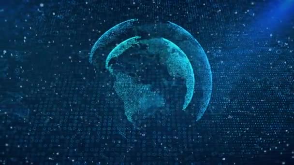 Цифрова Земля Обертається Глобальна Технологія Підключення Мережі Фону Світові Новини — стокове відео